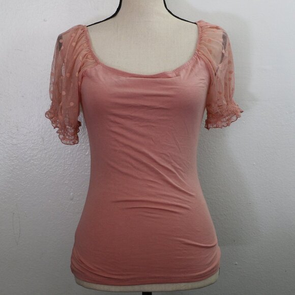 Ambiance Blush Pink Puff Sleeve Top - Size Medium - Picture 1 of 9